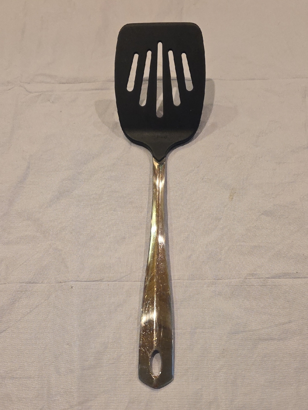 Oneida Black Nylon Slotted Spatula Turner Stainless Steel Handle 12"